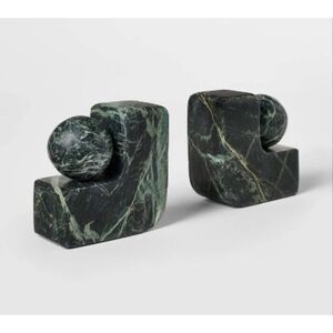 Threshold x Studio McGee 2pc Green Marble Ball Bookends